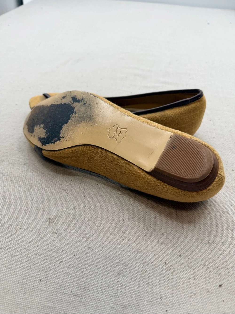 Diba  Brown Peep-Toe Buckle Flats